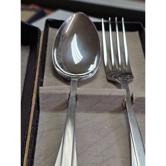 Vintage Zilmeta Gero Stainless Steel Spoon & Fork Set In Box - Picture 5 of 9